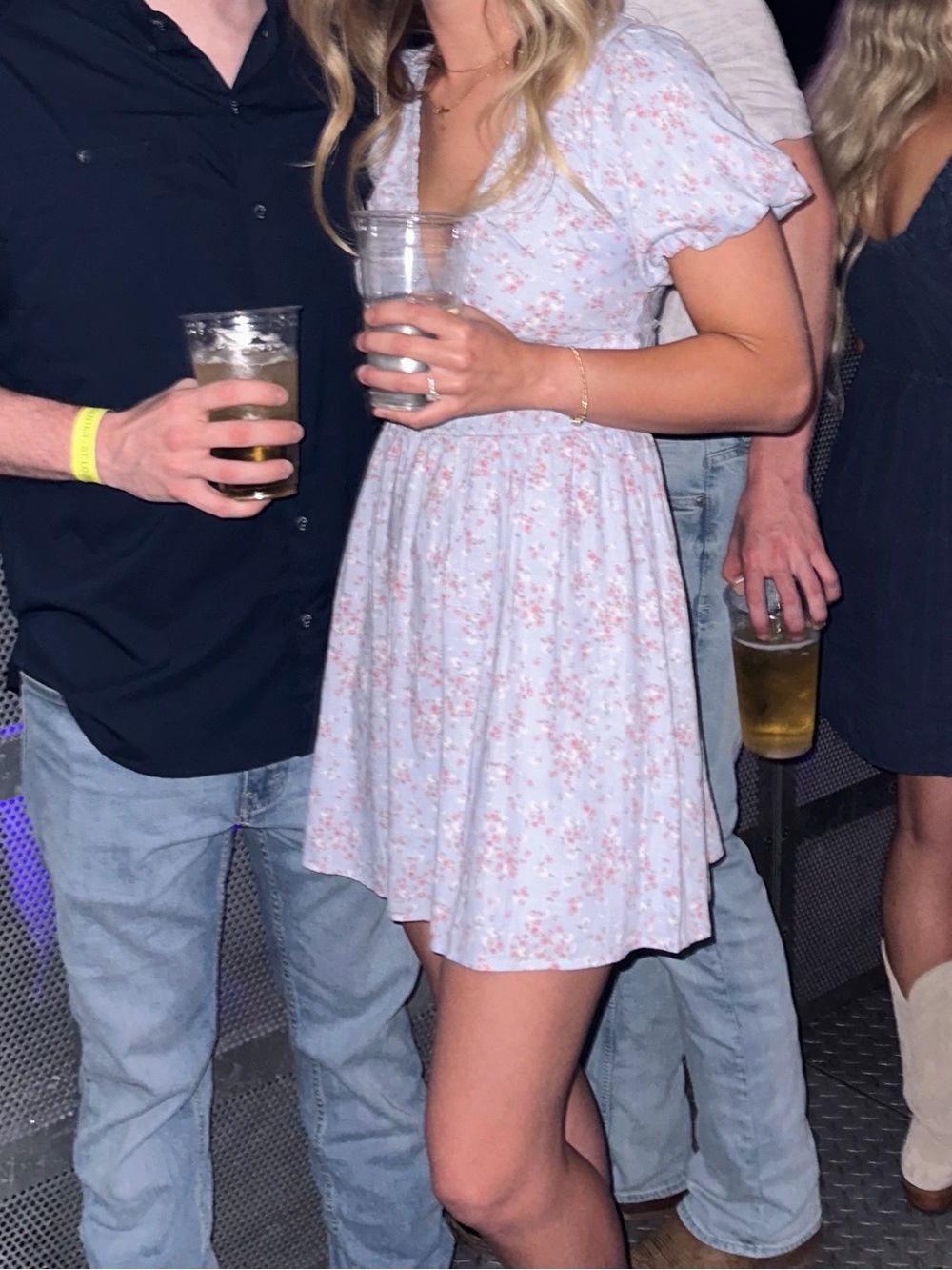 Altar'd State Light Blue Floral Mini Dress